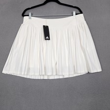 Adidas Skort Womens Large White Tennis Golf HS8951 Ultimate365 Tour Pleated