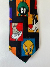 Looney Tunes Mania Men's Necktie Tie Polyester Characters Cartoon Block 57"