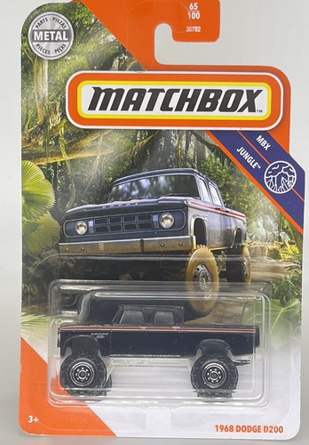 Matchbox 2020 65/100 MBX Jungle 1968 Dodge D200 Black