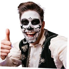 Creepy Face Tattoos Fake Scary Smile Black Mouth Tattoo Stickers For Women MOU