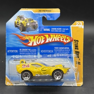 2010 Hot Wheels YELLOW STING ROD II HW Premiere SHORT CARD 023/214