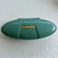 Singer Slant Needle Buttonholer Green Case With Parts