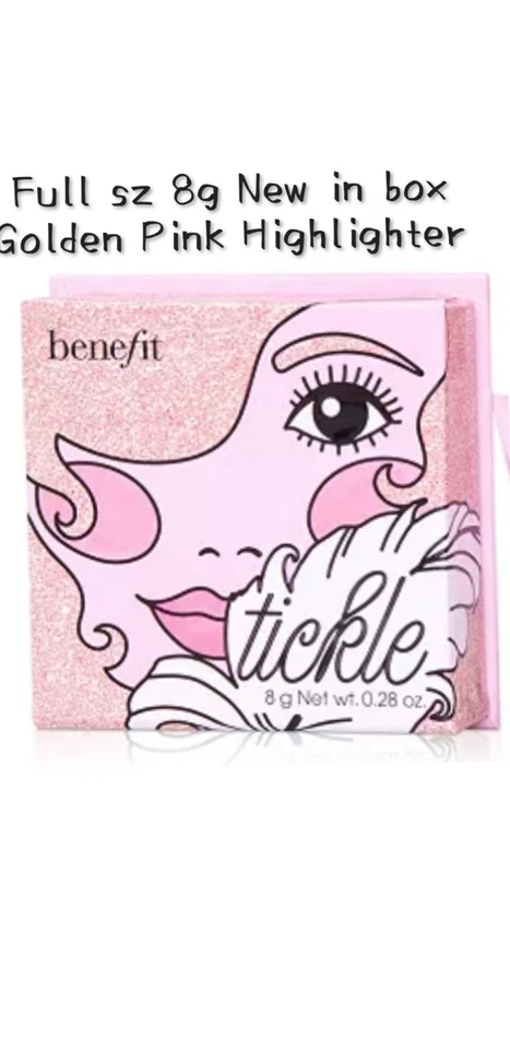 Benefit Cosmetics Tickle Golden Pink Highlighter Full Sz New With Original Box  - Image 3 of 3