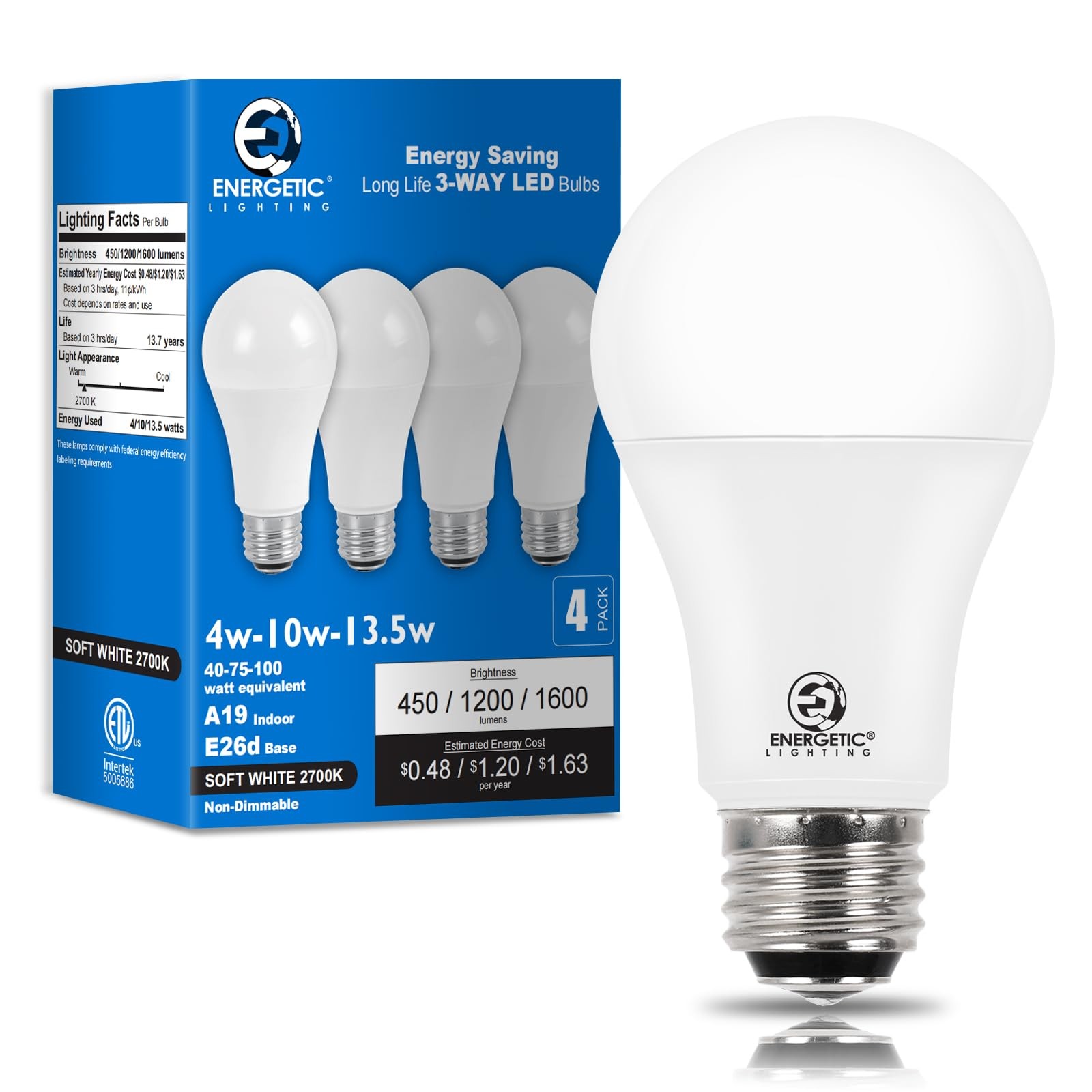 40 75 100w 4 Count (pack Of 1), Soft White 2700k