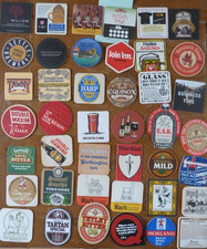 Pack Of 42 Old / New Assorted UK Brewery Beer mats / Coasters D