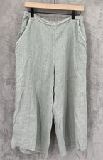 Match Point Linen Pants Womens Large Green Wi...