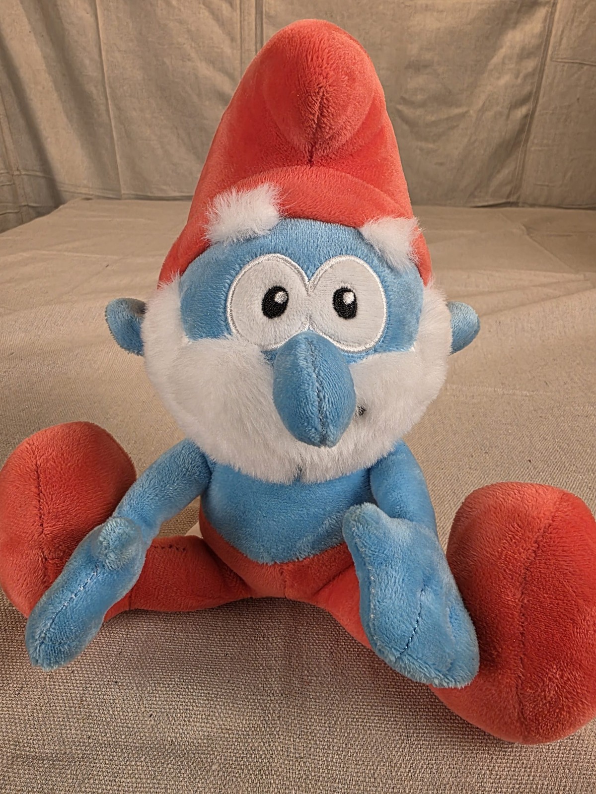 Nanco The Smurfs Papa Smurf Plush Toy 2023 Blue Red 12 Inch
