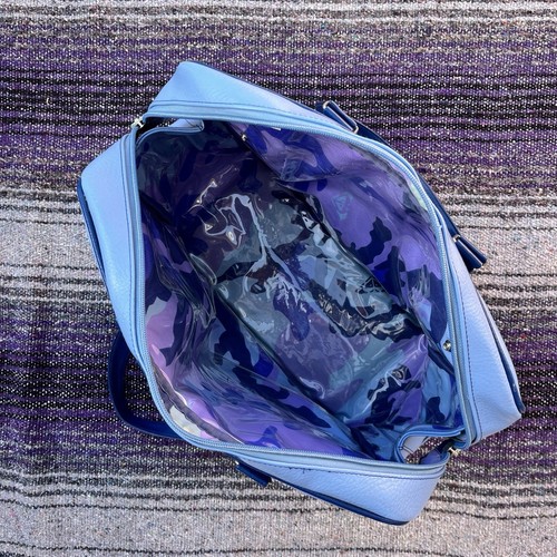 Vintage Roxy Travel Bag Luggage Blue Hawaiian PVC Surf - Picture 15 of 15