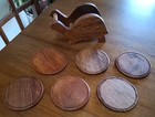 Vintage 7 Piece Hand Carved Wood Turtle Coaster Set, Souvenir  — photo 7