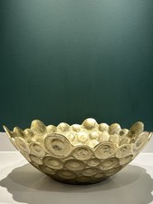 COLMORE Schale BOWL Alu Gold Bronze Tablett Dekoschale maritim edel Deko 41 cm