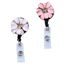 2pcs Badge ID Cards Holders Delicate Flower Shape Badge Clips Name Tags Clamps