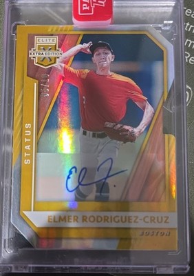 21 Panini Elite Extra Edition Elmer Rodriguez-Cruz  Status Die Cut Gold /10 Auto