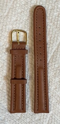 Vintage Nos Brown Leather Wristwatch Strap Band 16mm