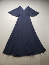 After Six Women Dress 6R Black V Neck Flare Sleeve Back Zip Comfort Cocktail