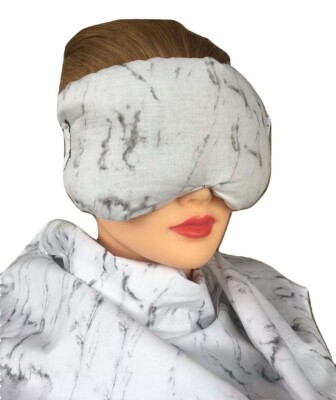 Eye Mask Lavender Eucalyptus, Sinus, Herbal Pack, Hot Cold Pack,White Marble
