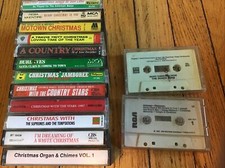 Lot of 14 Christmas Holiday Cassette Tapes Reba Beach Boys Alabama The Supremes
