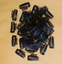 50 WIG CLIPS Black Snap Hair Clip Hair Extension - NEW FREE SHIP FROM US SELLER