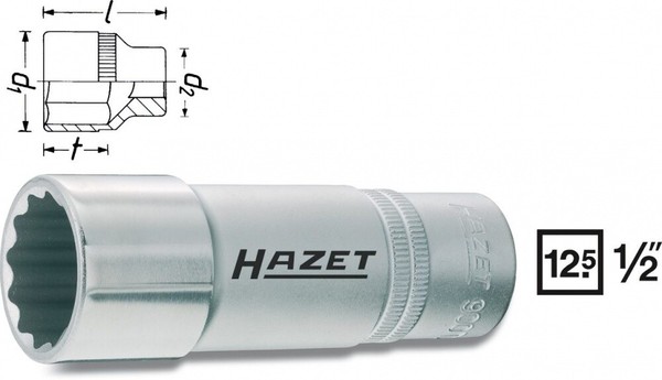 Hazet SteckschlüSsel-Einsatz 12,5Mm 1/2 Zoll -Tractionsprofil 12 900TZ-12-image