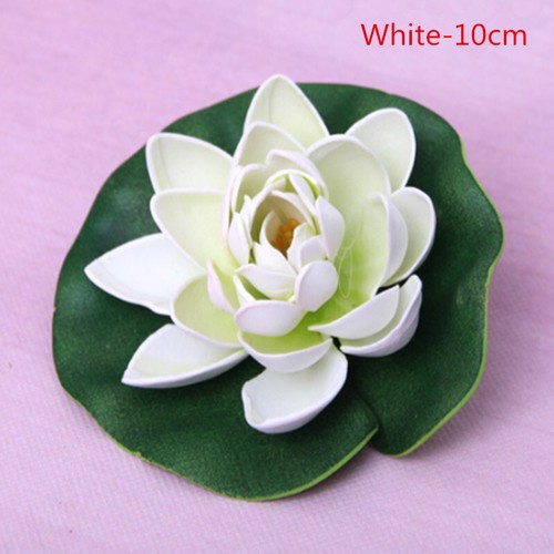 18/28cm Artificial Floating Water Lily Lotus Flower Home Garden Pond Plant Decor - Picture 4 of 29