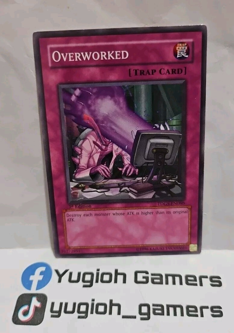 overworked yugioh card YUGIOH OVERWORKED TDGS-EN080B1 ST EDITION COMMON LIGHT PLAYED