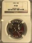 1955 Franklin Half Dollar in NGC PF 68 Awesome Looking Free Shipping