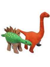 Vtg A.b.c. Resources Plush Dinosaurs Stegosaur Brachiosaurus  Embroidered Safe