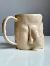 Penis Handmade Ceramic Coffee Tea Mugs - 400 ml. Strongman or Relaxman style