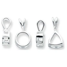 Sterling Silver Pendant Setting 10mm Round andTrillion Kit