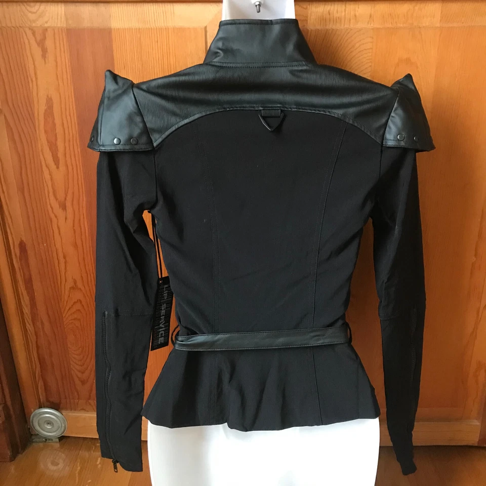 Chaqueta Militar Negra Vintage Lip Service Cyber Sniper Goth Punk XS Foto 4 de 4