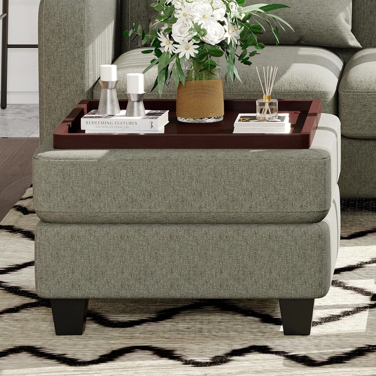 Convertible ottoman table online