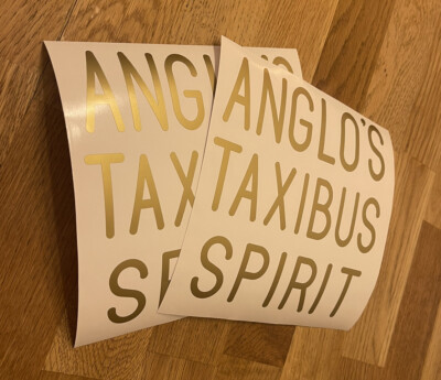 Paar Anglos Taxibus Spirit Aufkleber Abziehbilder für 2 Gallonen Benzin Öl Kraftstoff Kanister 
