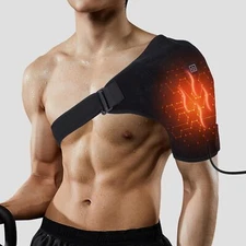 Shoulder Heating Brace Pad Electric Heated Wrap Therapy Shoulder Pain Relief