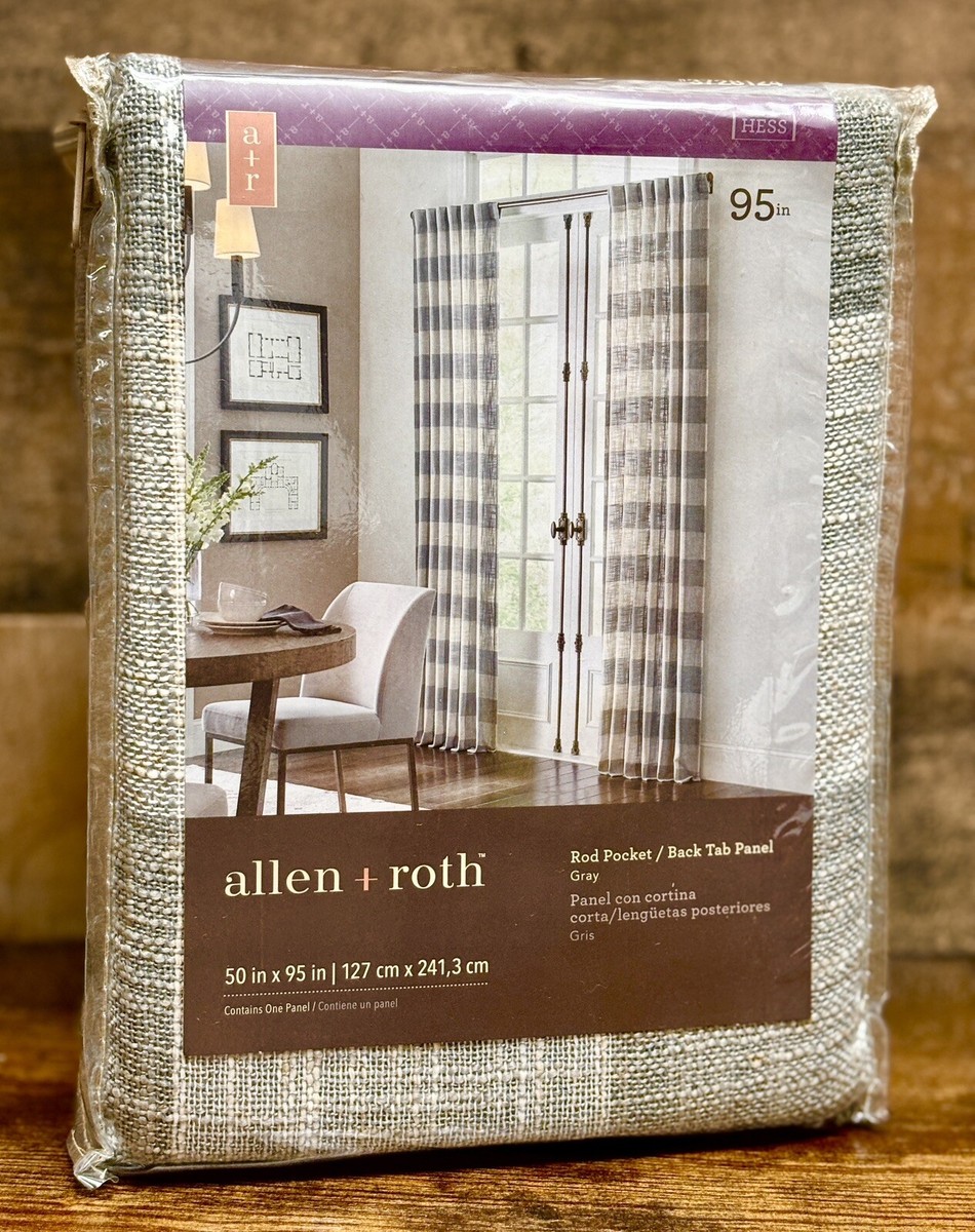 Cortinas Allen Roth 3 Allen + Roth 84 In Grey Striped Room Darkening