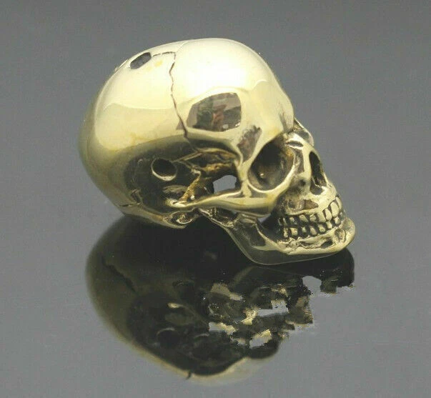 Cuchillo Paracord de latón con cuentas de calavera cordón cuentas oro accesorios hechos a mano 2 piezas Foto 4 de 4