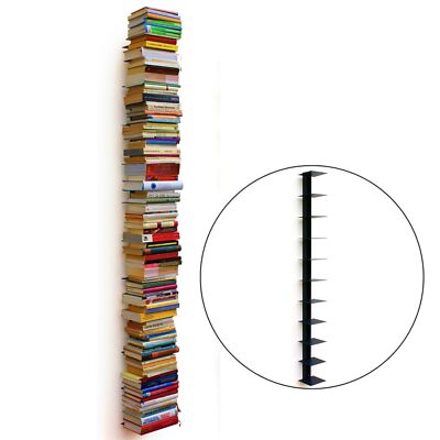 Bücherregal Haseform Bücherturm grau 170 cm Wandregal Bücherschrank Bücherbord