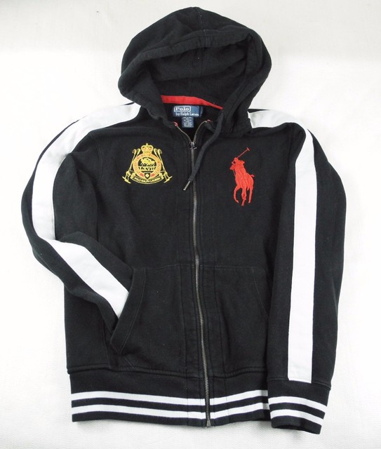 Womens Polo Ralph Lauren Active Black Track Coat Full Zip Jacket Sz