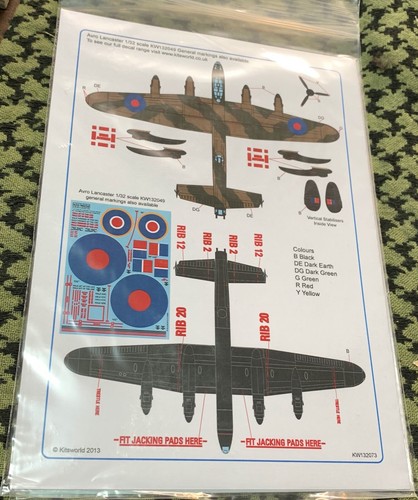 LANCASTER COLORFUL RAF 617SQ. KIT-WORLD #KW132073 1/32 - Picture 2 of 2