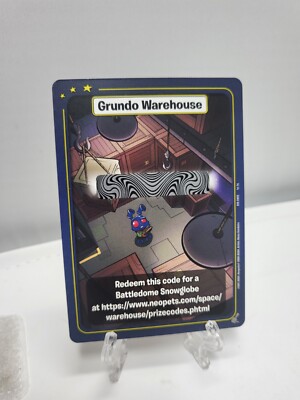 Neopets TCG Grundo Warehouse Virtual Prize Card Battledome Snowglobe