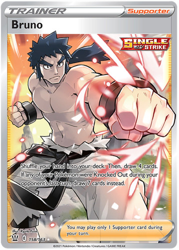 bruno pokemon card rainbow rare Bruno (Full Art) 158/163 main image 1