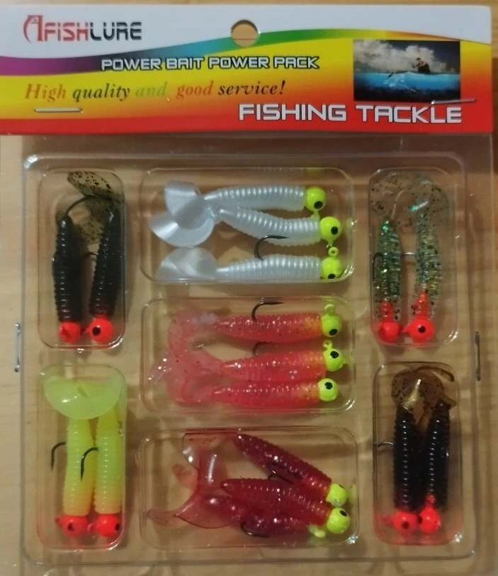 Konger 5 Esche Morbide Da 7,5 Cm A Goccia Per Pesca – Con Ganci Offset E Testa Piombata – Adatte A Persico, Luccio