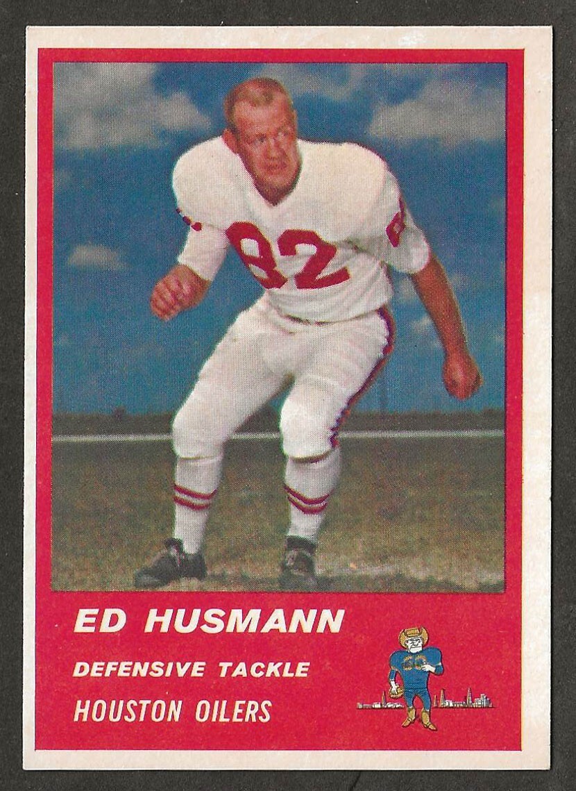 Ed Husmann #44 Football Cards 1963 Fleer trading card — raw and PSA graded price guide