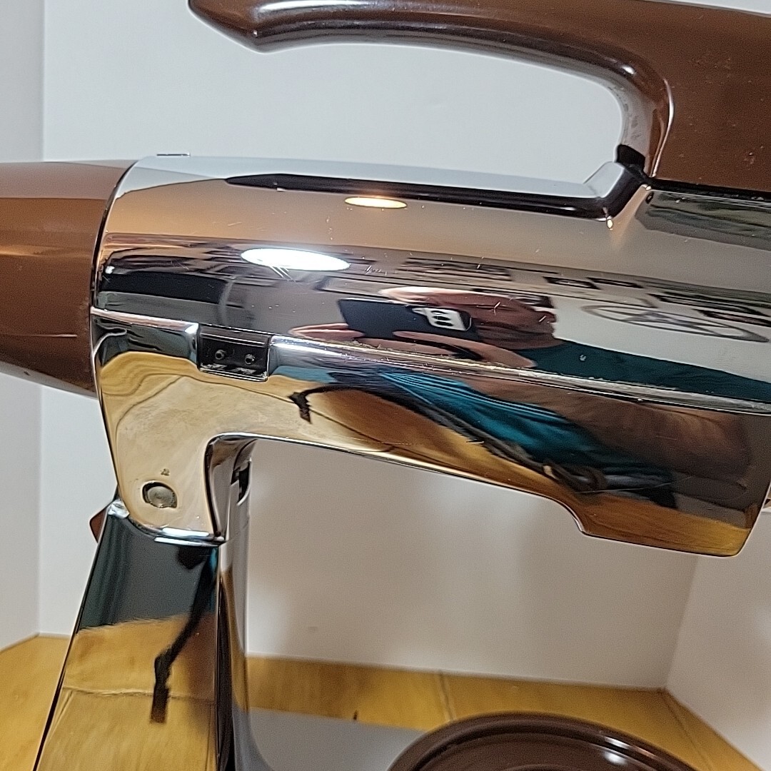 Vintage SUNBEAM Deluxe Mixmaster 12 Speed Mixer Retro Chrome & Brown TESTED 