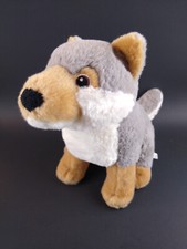 Peluche de perro lobo Aurora Eco Nación de pie animal de peluche gris Husky