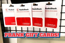 (4) Radio Shack Prank Gag Gift Card - Birthday Christmas Graduation Gag FUNNY