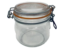 Le Parfait Vintage Clear Glass Bale Hinge Lock 1/2 Liter Storage Jar France