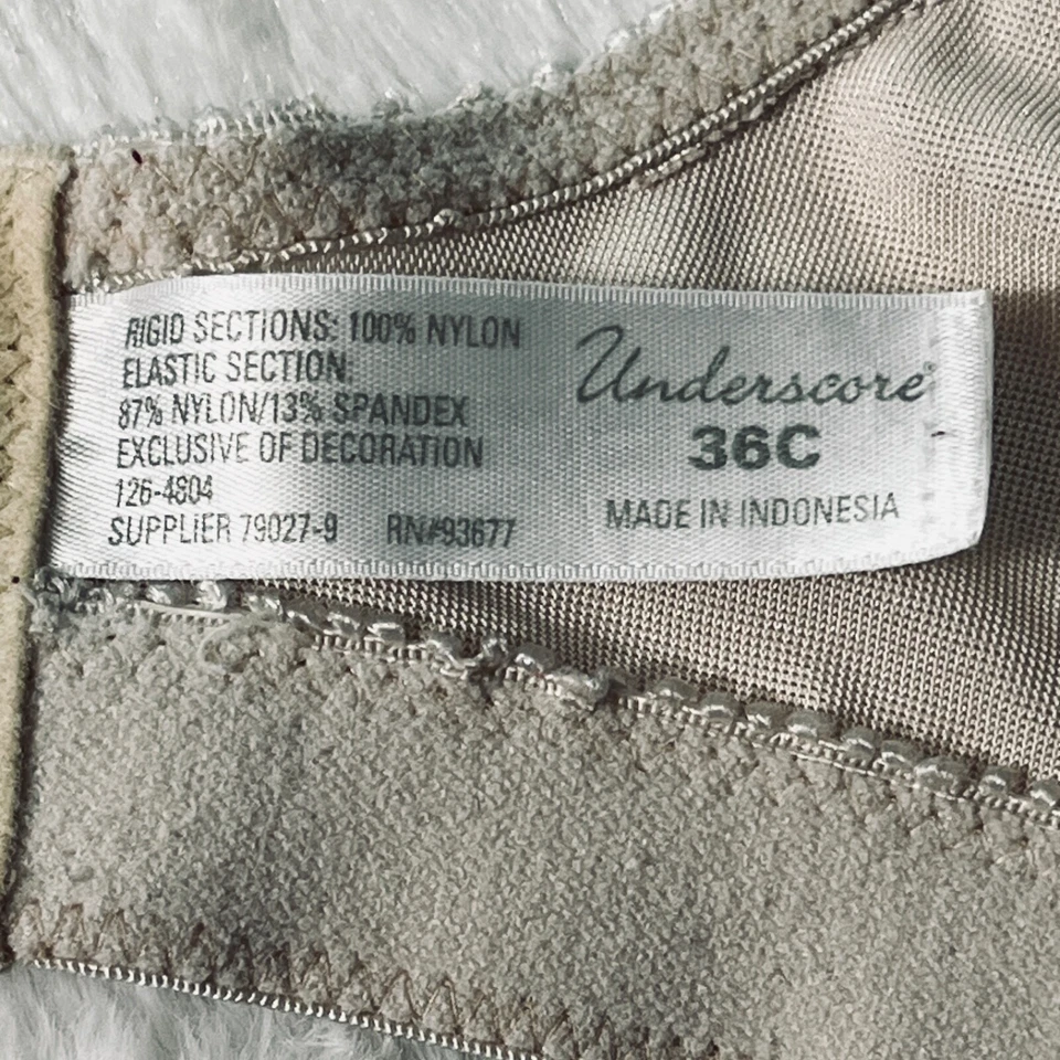 Sujetador Inalámbrico Underscore 36C Retro Cobertura Completa Cómodo Beige Tradicional Foto 2 de 4