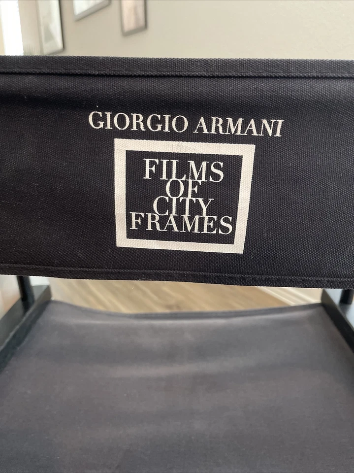 罕见 Giorgio Armani 折叠导演椅黑色硬木电影城市框架 * — 第 2/4 张图片