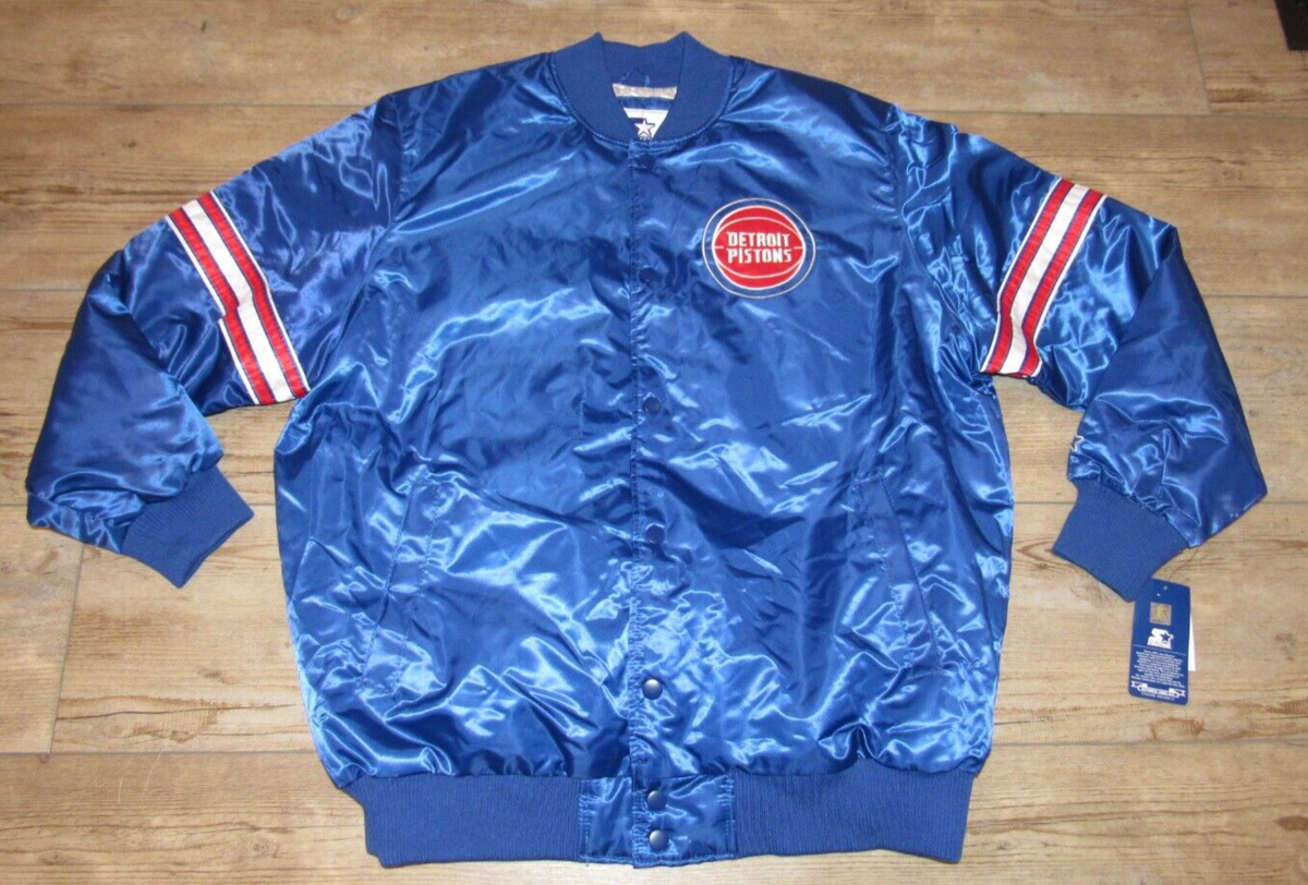 Starter Detroit Pistons Quilt Lined Knit Trim Varsity Jacket