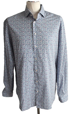 LERROS Premium Line Langarm Hemd Gr. XL Blau-Weiß