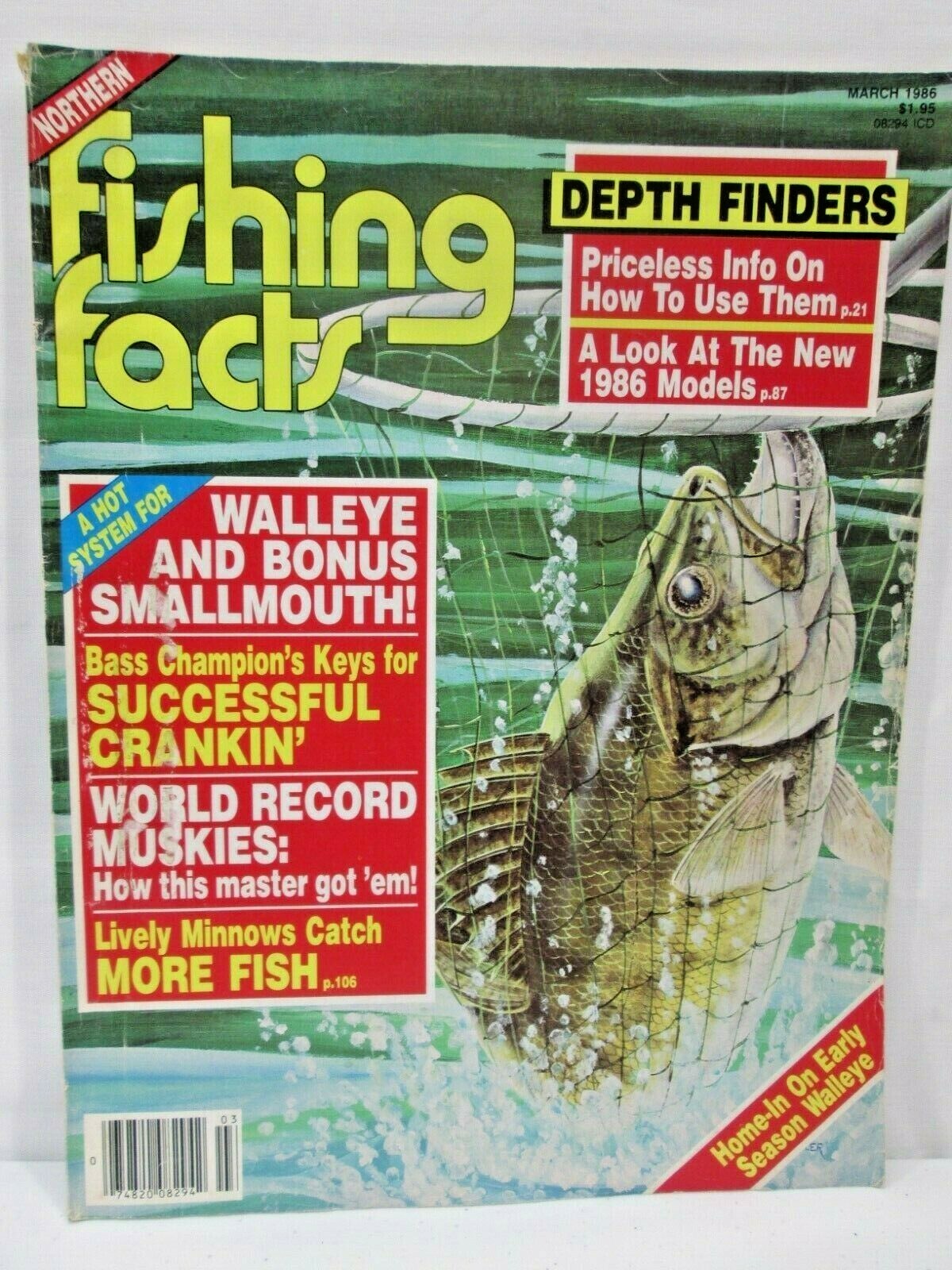 Fishing Facts Magazine March 1986 Depth Finders Priceless Info How To